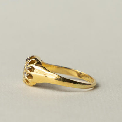 antique 18ct diamond roset cluster ring