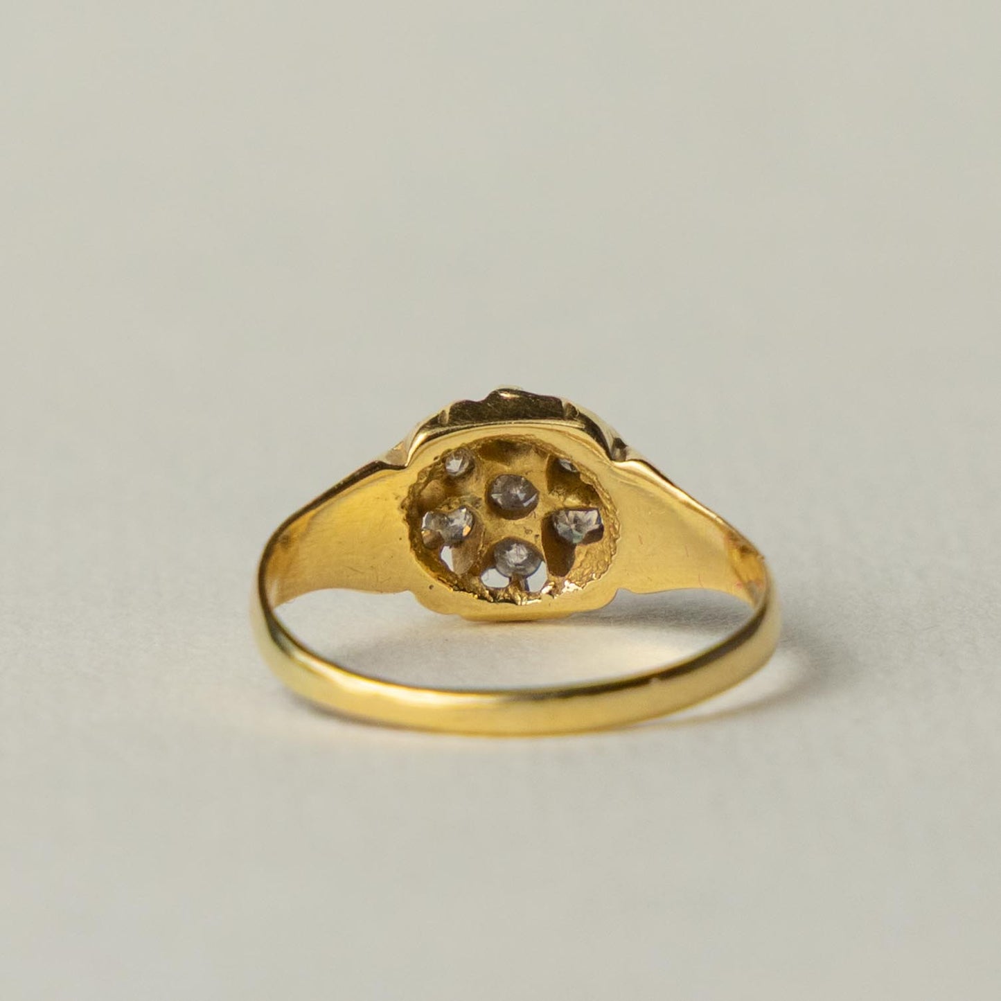 antique 18ct diamond roset cluster ring
