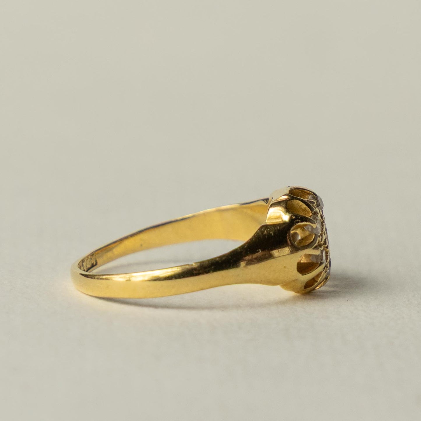 antique 18ct diamond roset cluster ring
