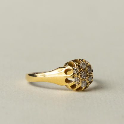 antique 18ct diamond roset cluster ring