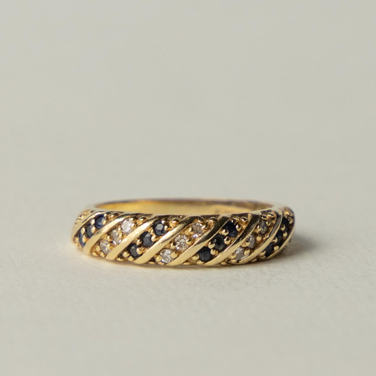 9ct sapphire & diamond band ring