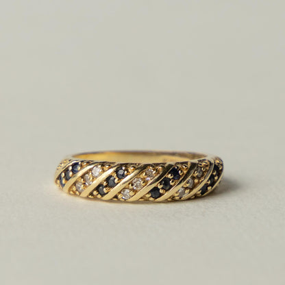9ct sapphire & diamond band ring