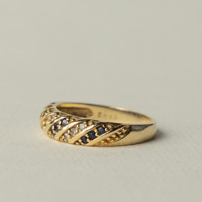 9ct sapphire & diamond band ring