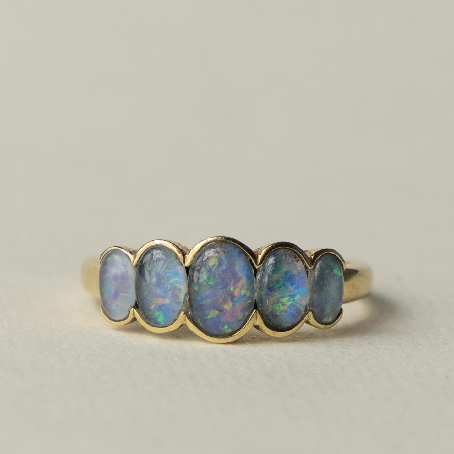 9ct opal five stone ring
