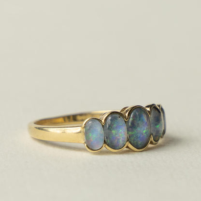 9ct opal five stone ring