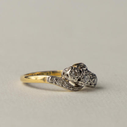 antique 18ct diamond trilogy ring