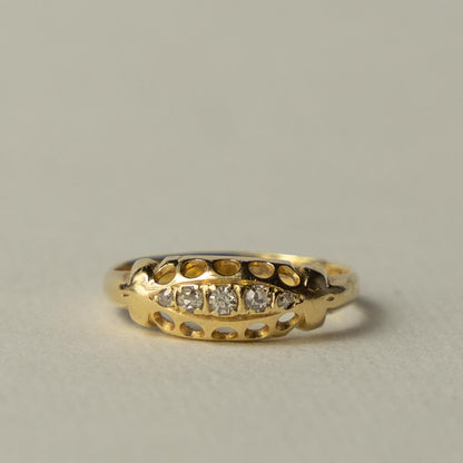 antique 18ct gold diamond gypsy ring