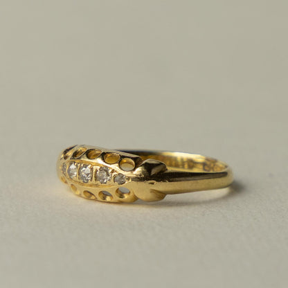 antique 18ct gold diamond gypsy ring