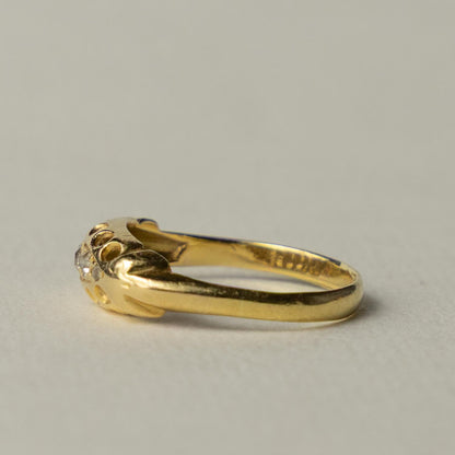 antique 18ct gold diamond gypsy ring