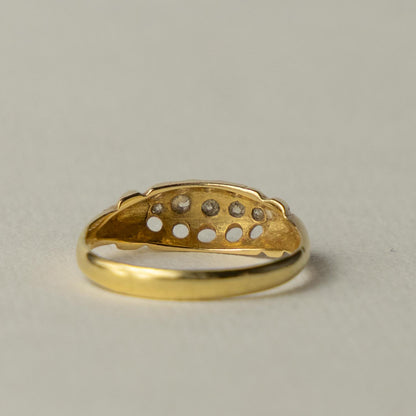 antique 18ct gold diamond gypsy ring