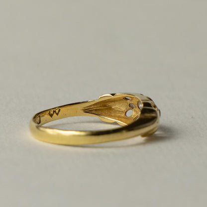 antique 18ct gold diamond gypsy ring