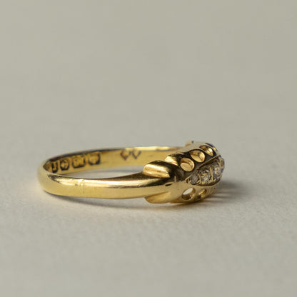 antique 18ct gold diamond gypsy ring