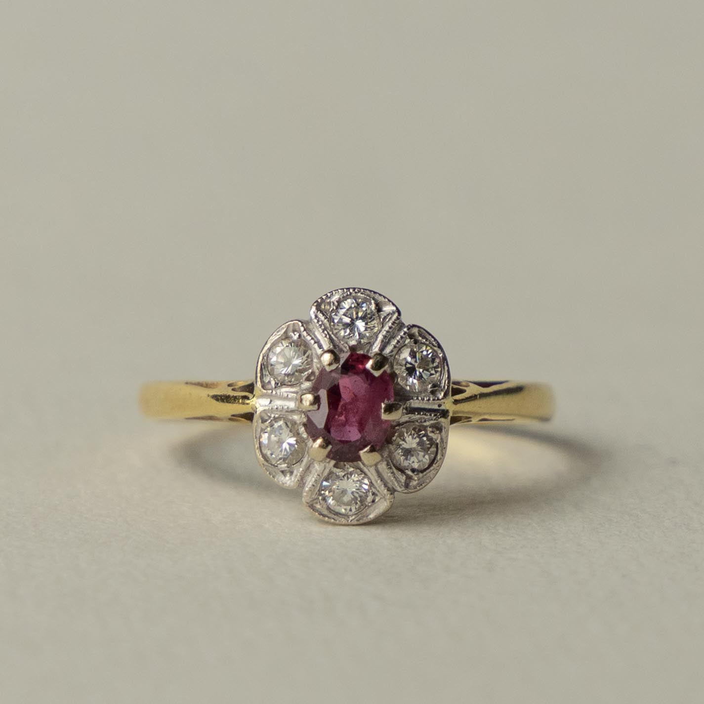 antique Edwardian 18ct ruby & diamond ring