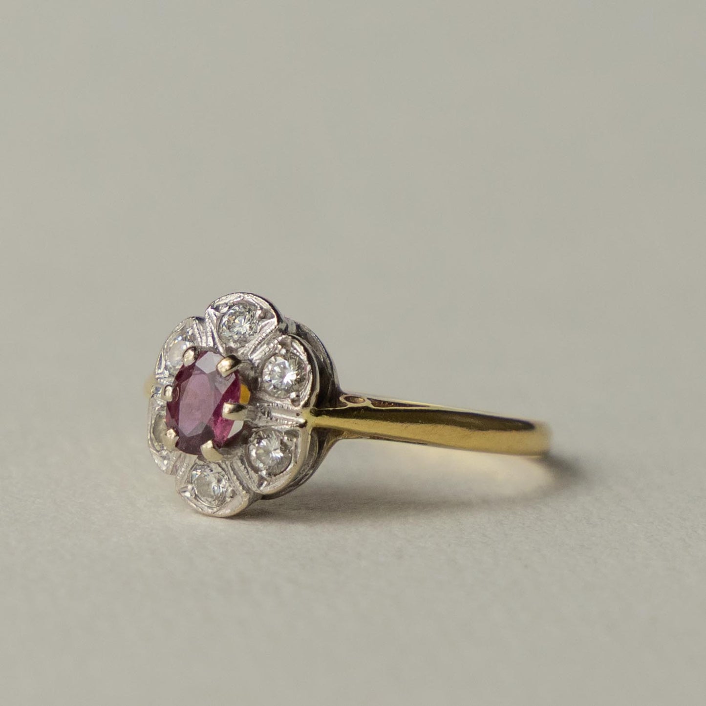 antique Edwardian 18ct ruby & diamond ring