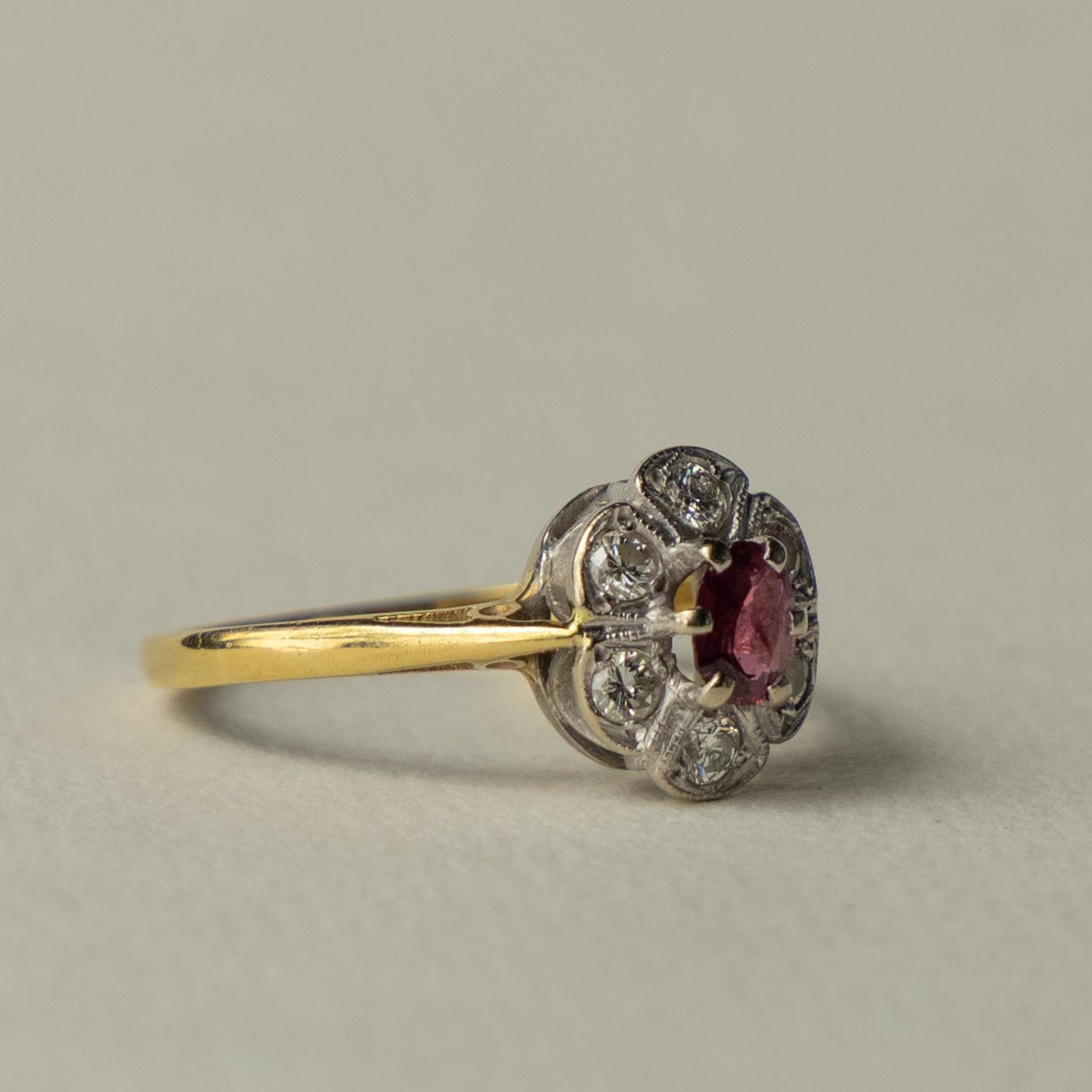 antique Edwardian 18ct ruby & diamond ring