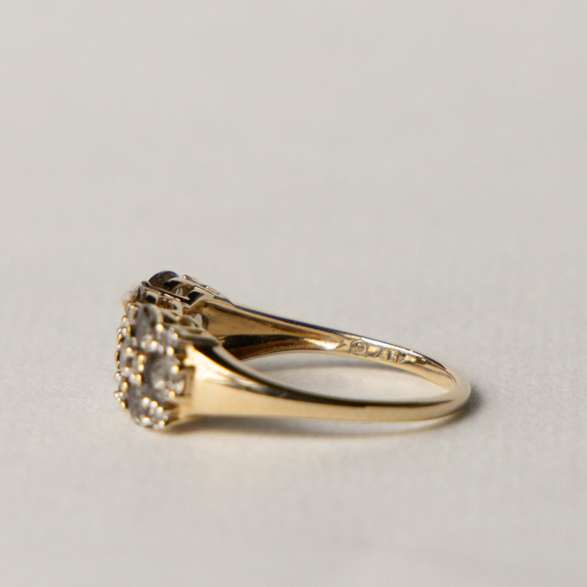 9ct andasulite & diamond cluster ring