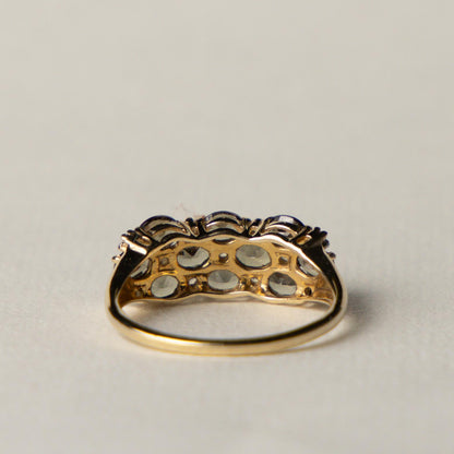 9ct andasulite & diamond cluster ring