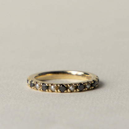 10ct pearl & sapphire ring