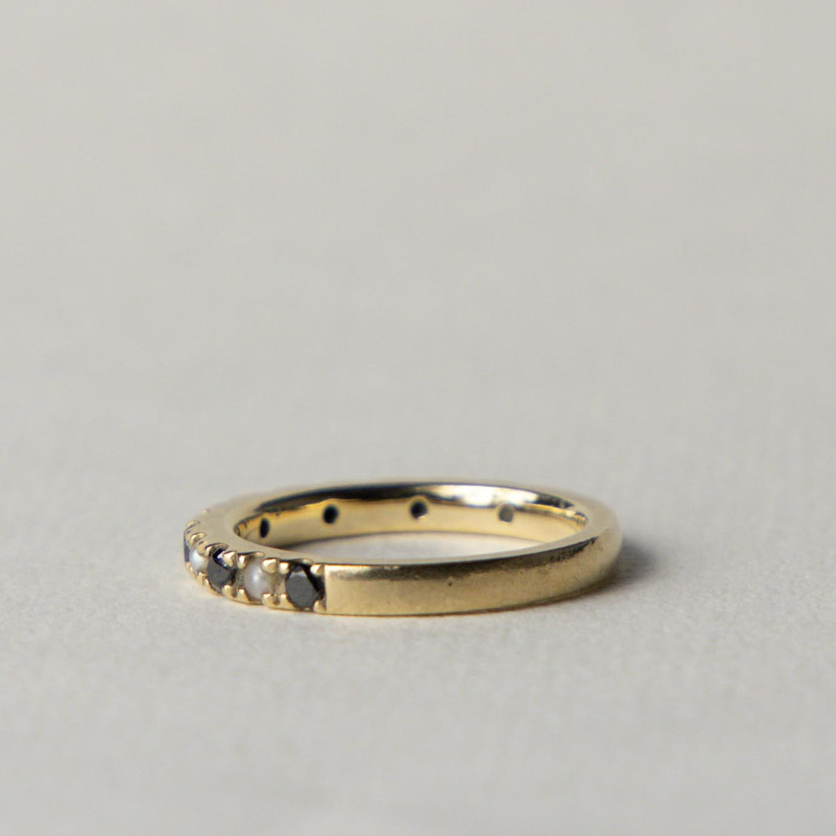 10ct pearl & sapphire ring