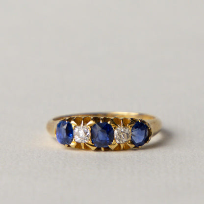 Edwardian 18ct sapphire & diamond ring