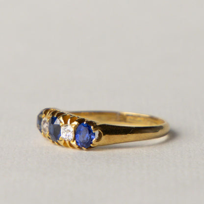 Edwardian 18ct sapphire & diamond ring