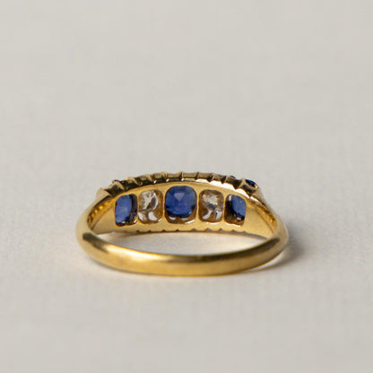 Edwardian 18ct sapphire & diamond ring