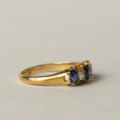Edwardian 18ct sapphire & diamond ring
