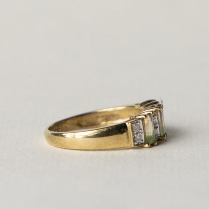 9ct water melon tourmaline & diamond trilogy