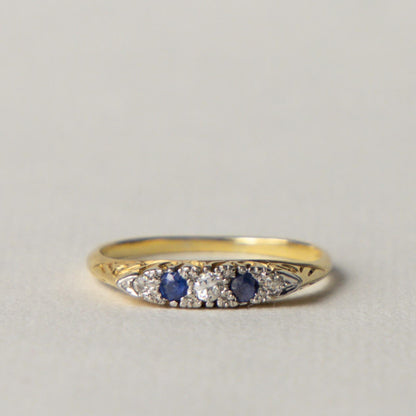 Antique 18ct Art Deco sapphire & diamond