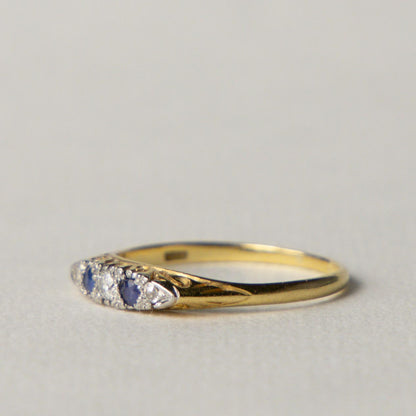 Antique 18ct Art Deco sapphire & diamond