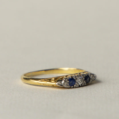 Antique 18ct Art Deco sapphire & diamond