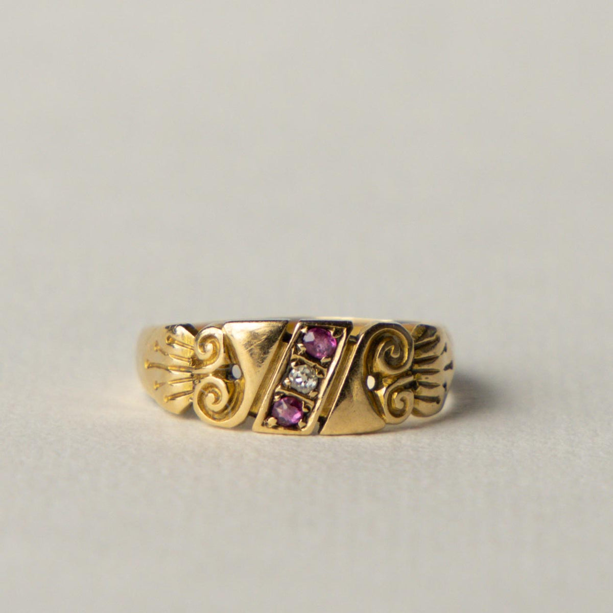Antique 18ct Art Deco ruby & diamond