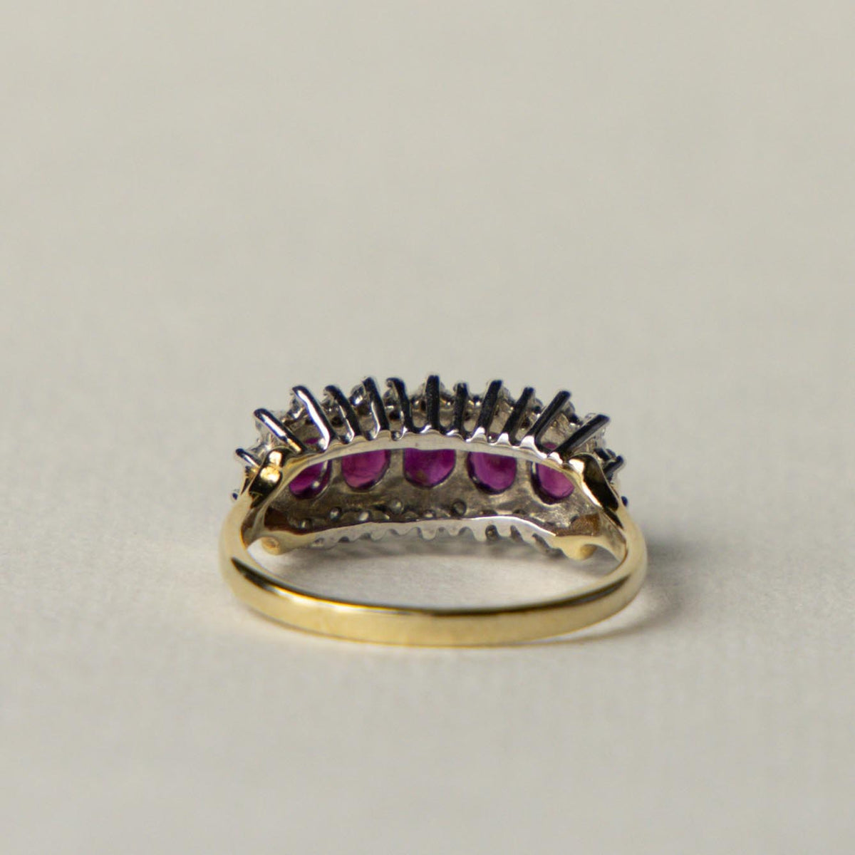 9ct ruby & diamond cluster