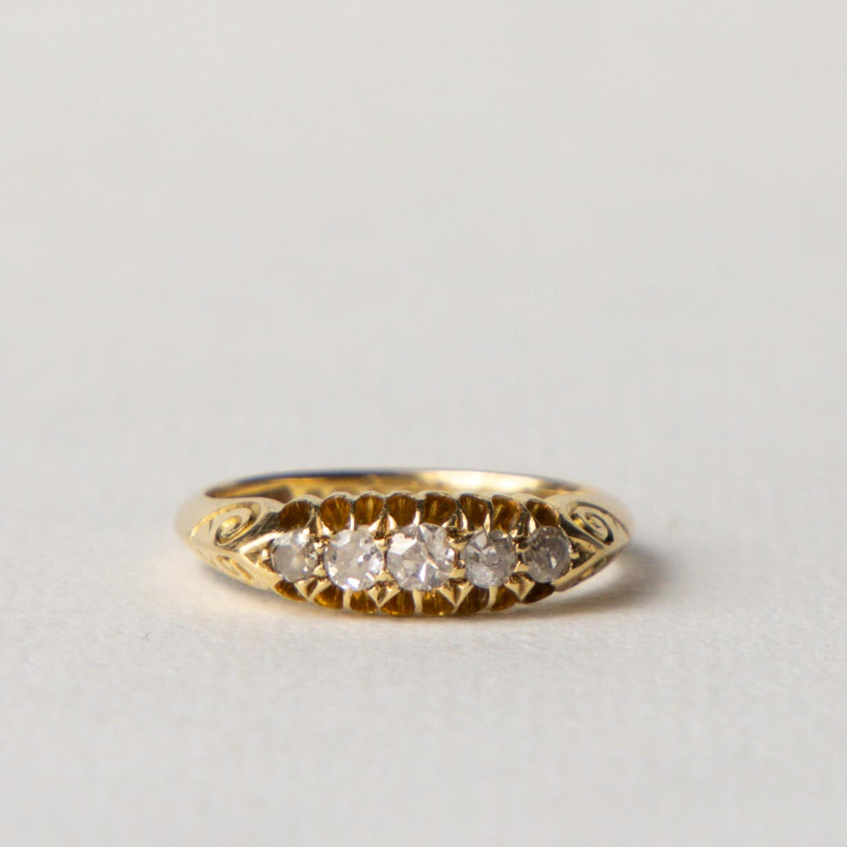 antique 18ct diamond boat ring