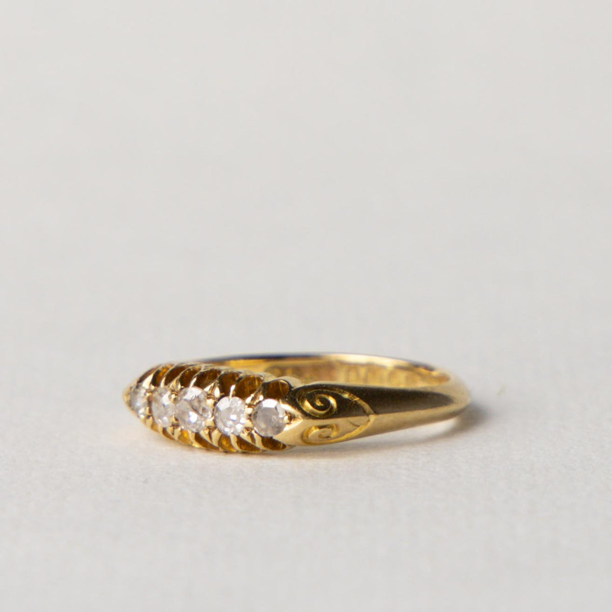 antique 18ct diamond boat ring