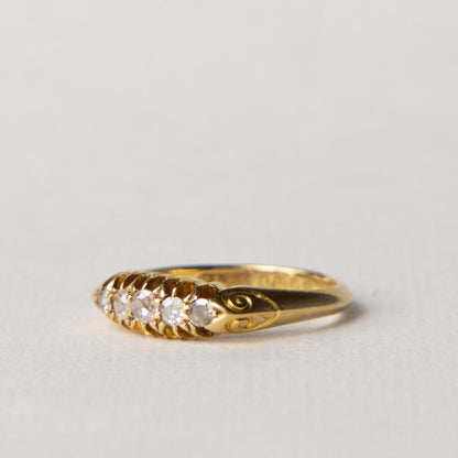 antique 18ct diamond boat ring