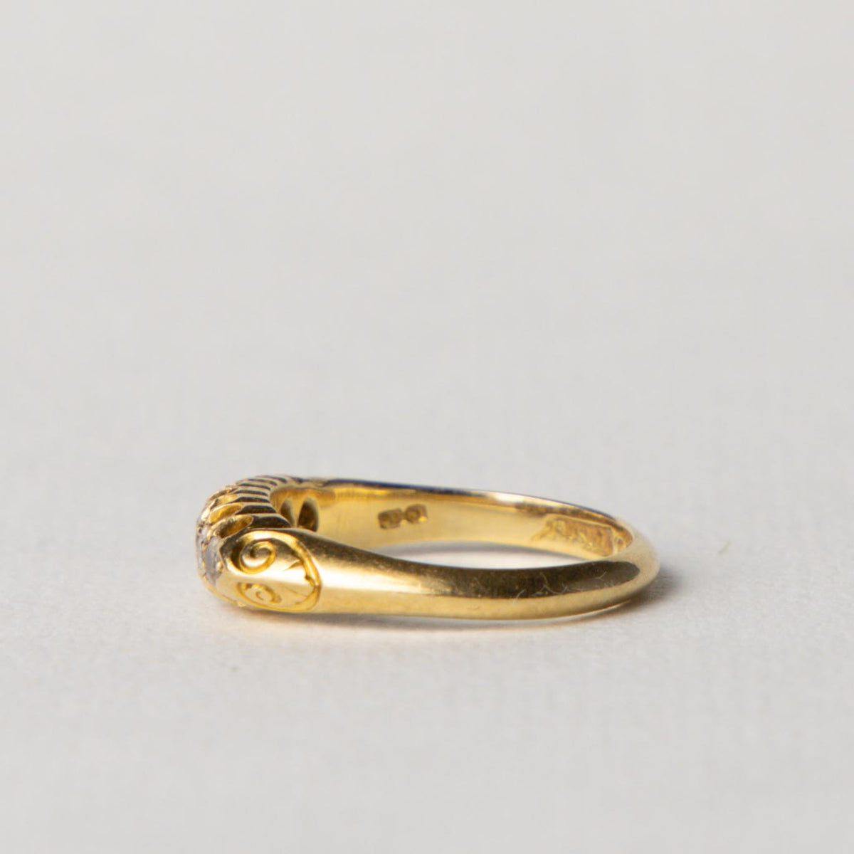 antique 18ct diamond boat ring