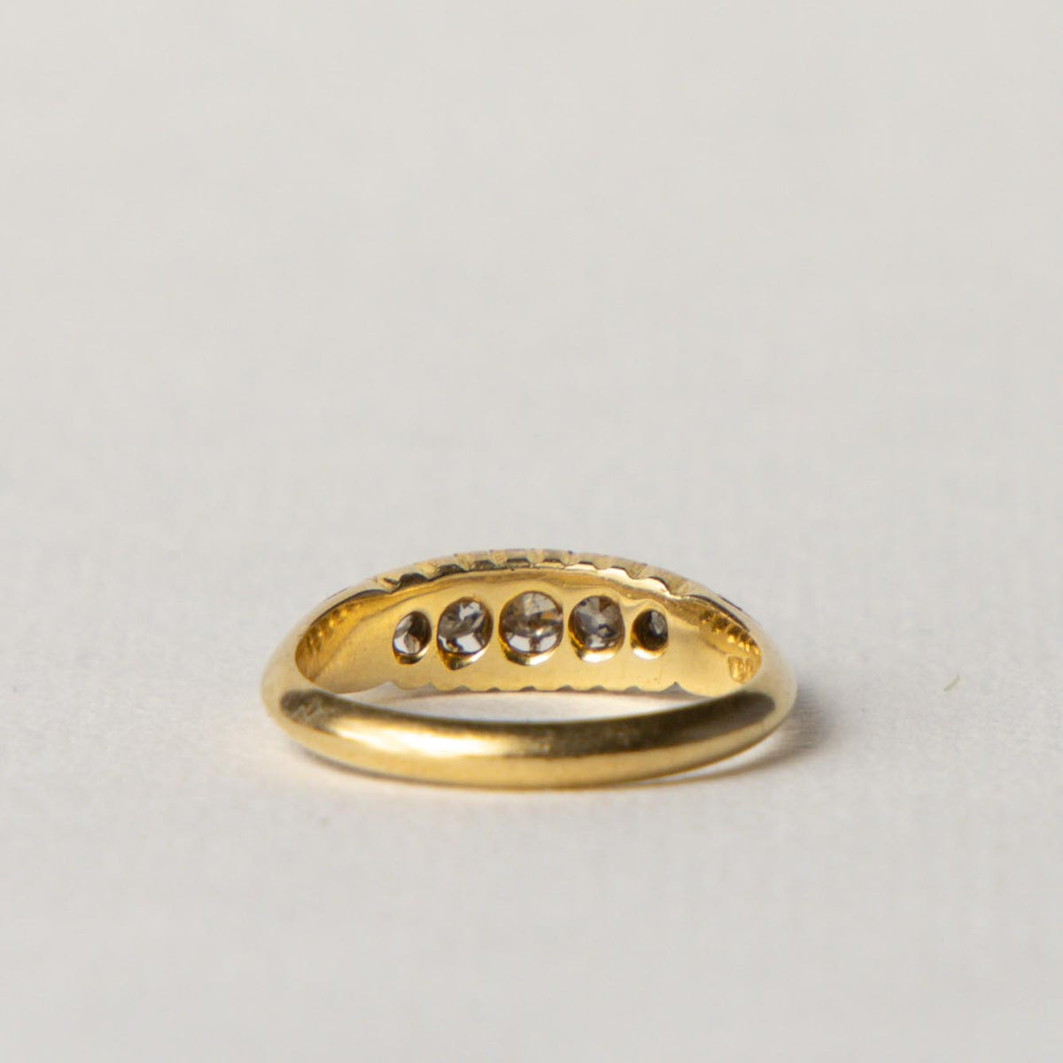 antique 18ct diamond boat ring