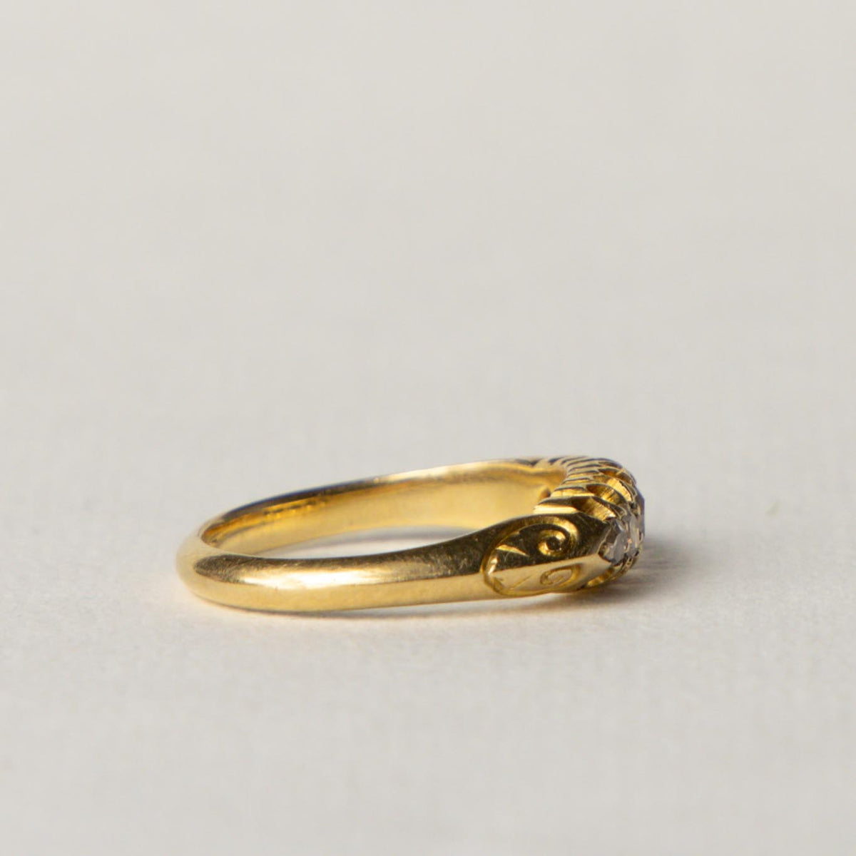 antique 18ct diamond boat ring