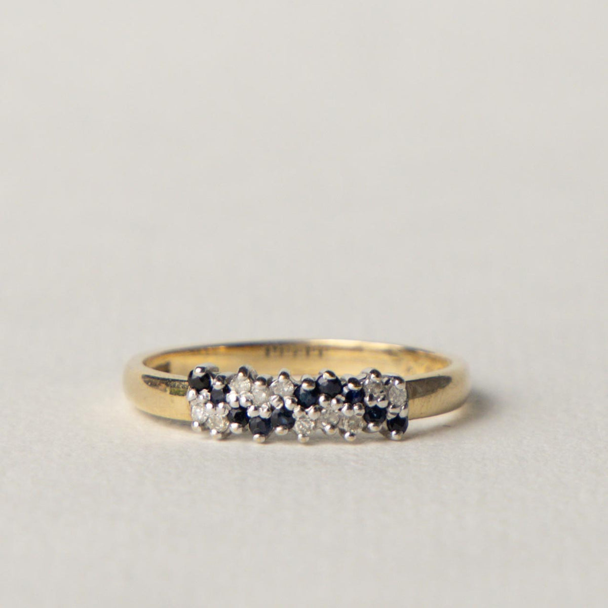 9ct sapphire & diamond wave cluster