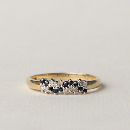 9ct sapphire & diamond wave cluster