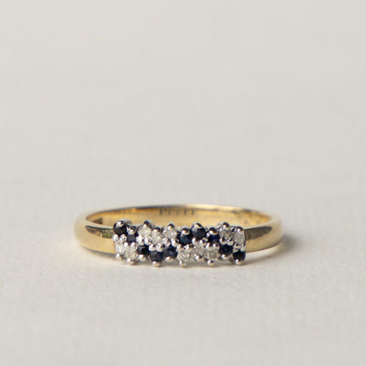 9ct sapphire & diamond wave cluster