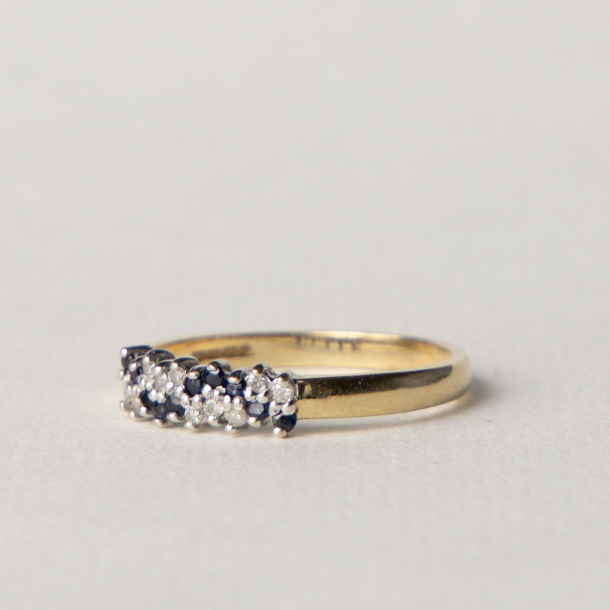 9ct sapphire & diamond wave cluster
