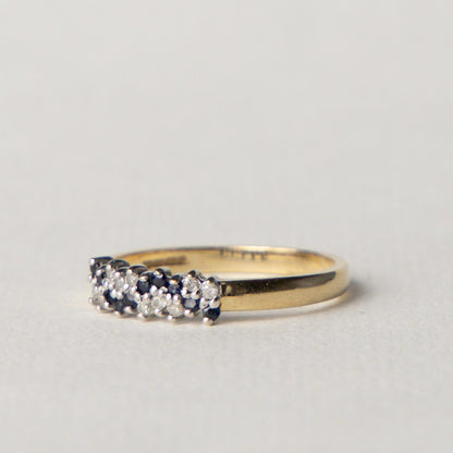 9ct sapphire & diamond wave cluster