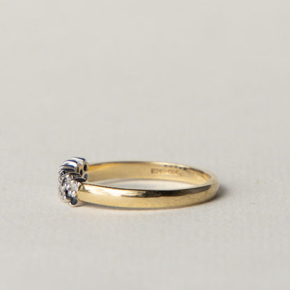 9ct sapphire & diamond wave cluster