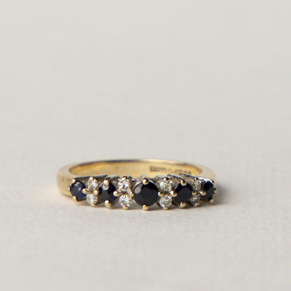 9ct sapphire & diamond ring