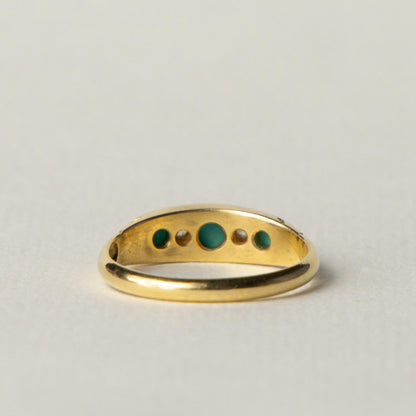 antique 18ct turqouise & diamond ring