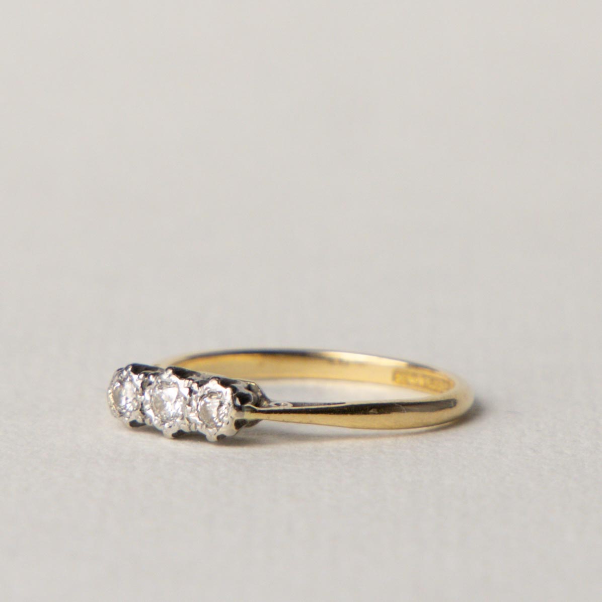 antique 18ct diamond trilogy