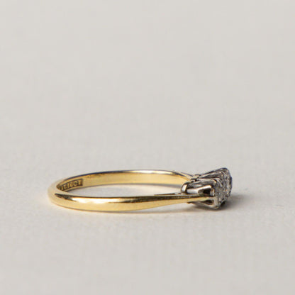 antique 18ct diamond trilogy