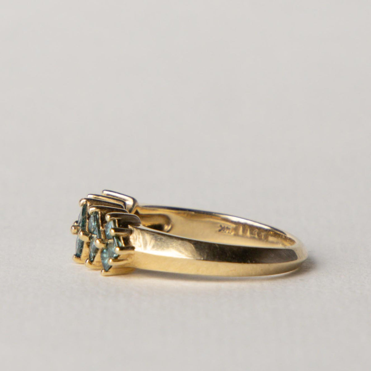 14ct blue diamond cluster ring